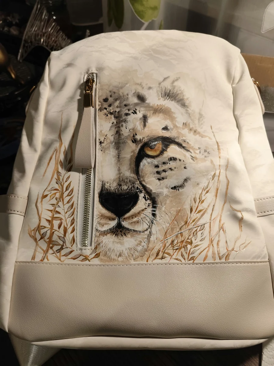 Rucksack mit Gepardenmotiv – Beispiel einer individuellen Auftragsarbeit